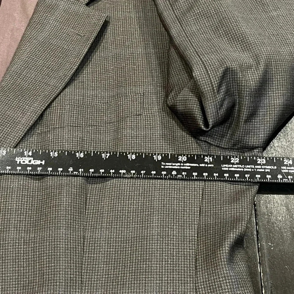 Brooks Brothers 346 Wool Charcoal Gray Glen Check Mens Sport Coat Blazer 44L - Picture 10 of 14